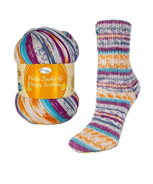 Flotte Socke 4f. Happy Birthday