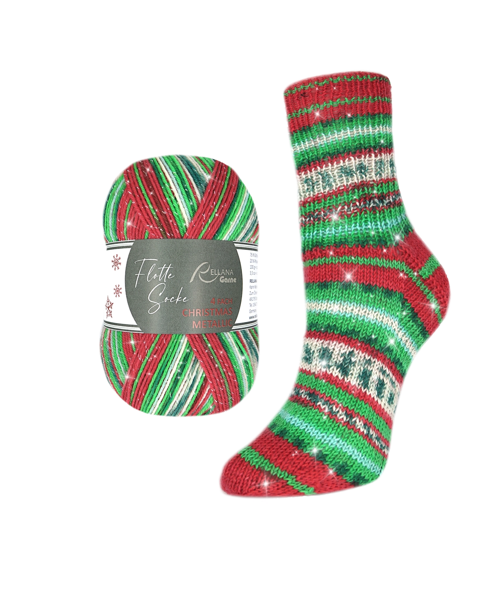Flotte Socke 4f. Christmas Metallic